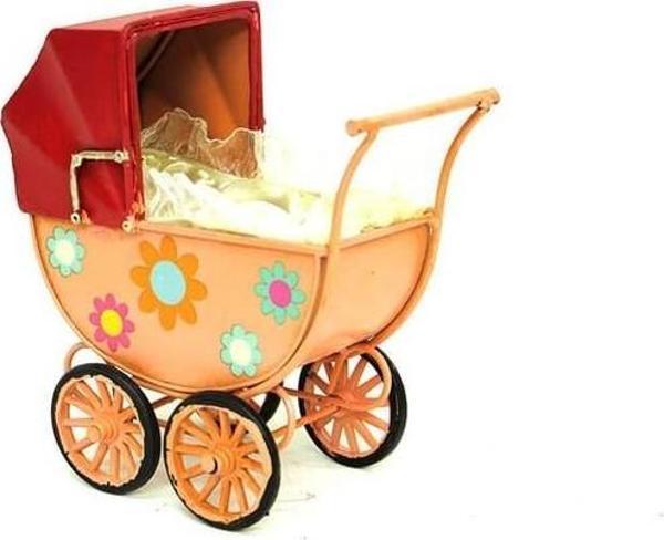 himarry Dekoratif Metal Bebek Arabası Biblo Vintage Hediyelik - Image 1