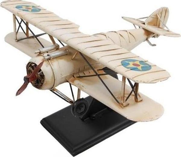 himarry Dekoratif Metal Uçak 2 Kanatlı Biblo Dekoratif Hediyelik - Image 1