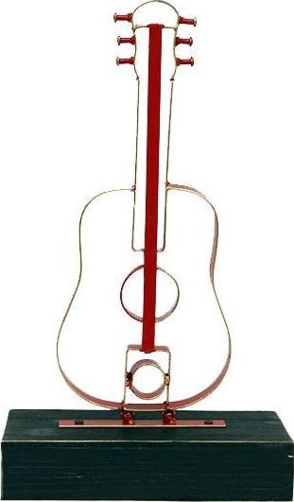 himarry Obje Gitar Ahşap Standlı Biblo Dekoratif Ev Ofis Hediyelik - Image 1