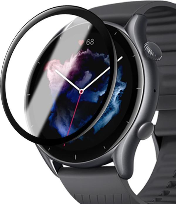 Microsonic Amazfit GTR 3 Pro Tam Kaplayan Nano Cam Ekran Koruyucu Siyah - Image 1