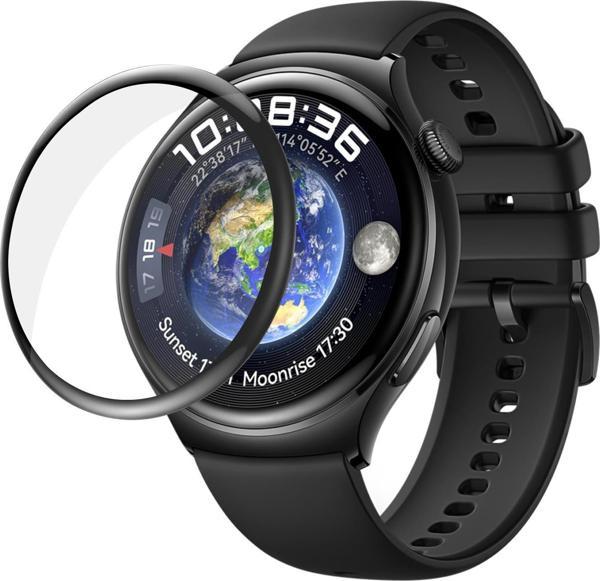 Microsonic Huawei Watch 4 Tam Kaplayan Nano Cam Ekran Koruyucu Siyah - Image 1