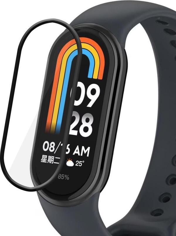 Microsonic Xiaomi Mi Band 8 Tam Kaplayan Nano Cam Ekran Koruyucu Siyah - Image 1