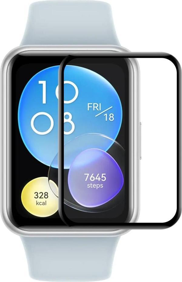 Microsonic Huawei Watch Fit 2 Tam Kaplayan Nano Cam Ekran Koruyucu Siyah - Image 1