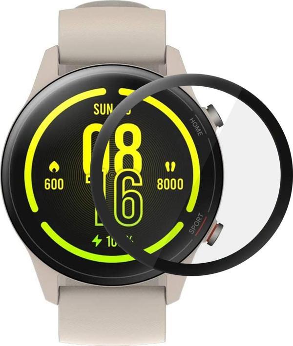 Microsonic Xiaomi Mi Watch Tam Kaplayan Temperli Cam Full Ekran Koruyucu Siyah - Image 1