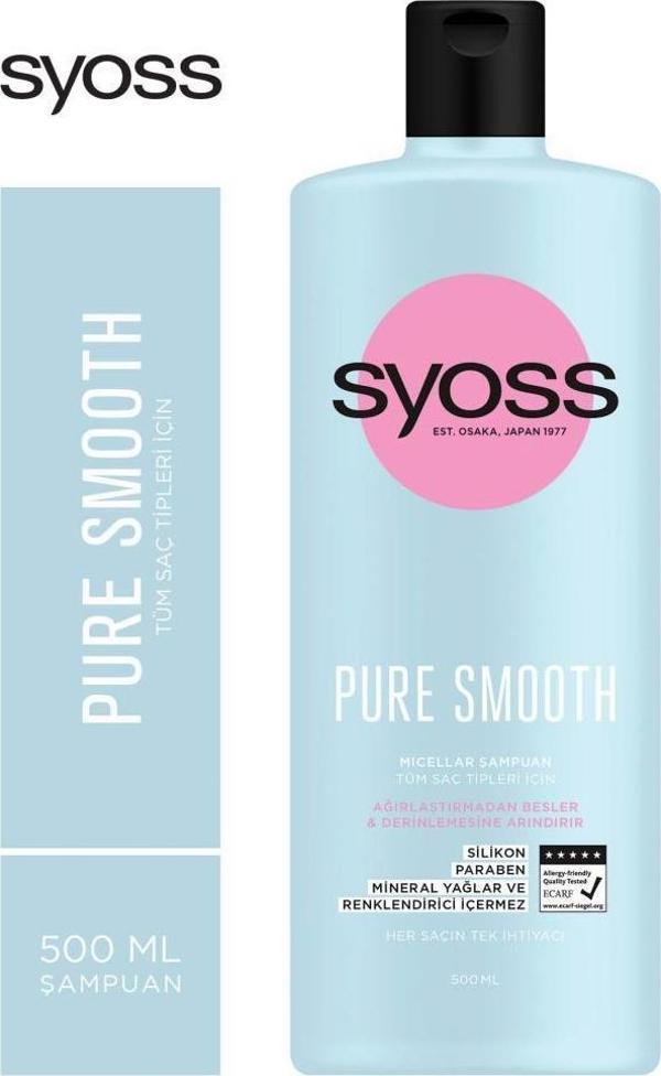 Syoss Pure Micellar Ağırlaştırmayan Derinlemesine Bakım Şampuan 500 Ml - Image 1