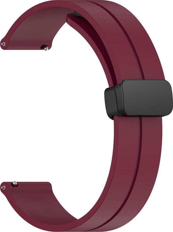 Microsonic Amazfit GTR 2e 47mm Kordon Ribbon Line Bordo - Image 1
