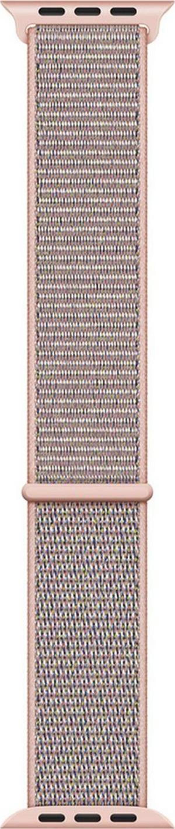 Microsonic Apple Watch Series 9 45mm Hasırlı Kordon Woven Sport Loop Rose Gold - Image 1