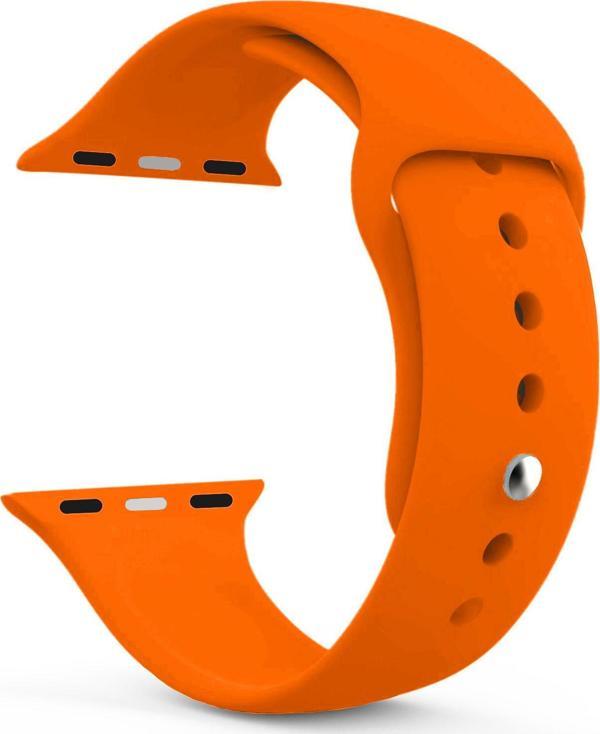 Microsonic Apple Watch Series 9 45mm Silikon Kordon Turuncu - Image 1