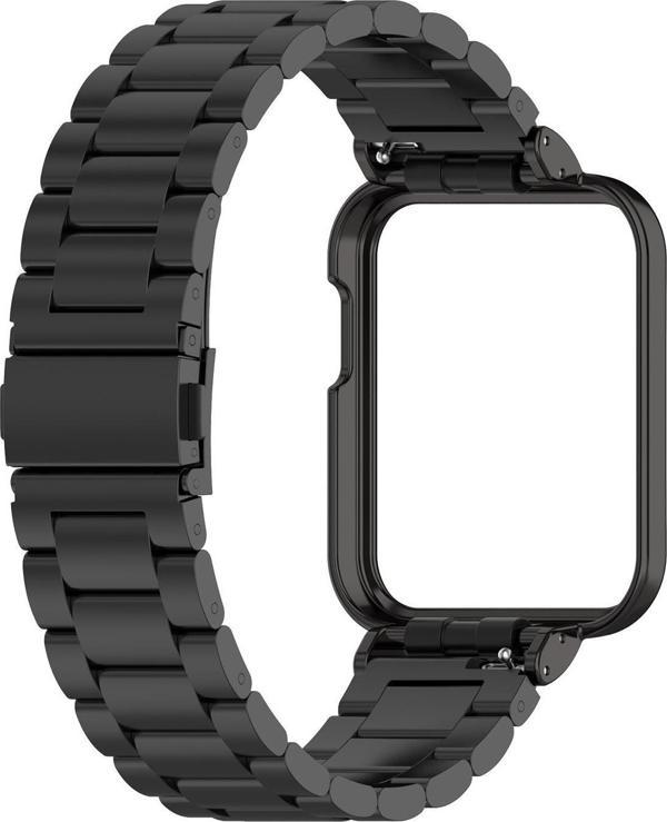 Microsonic Xiaomi Redmi Watch 2 Lite Metal Stainless Steel Kordon Siyah - Image 1