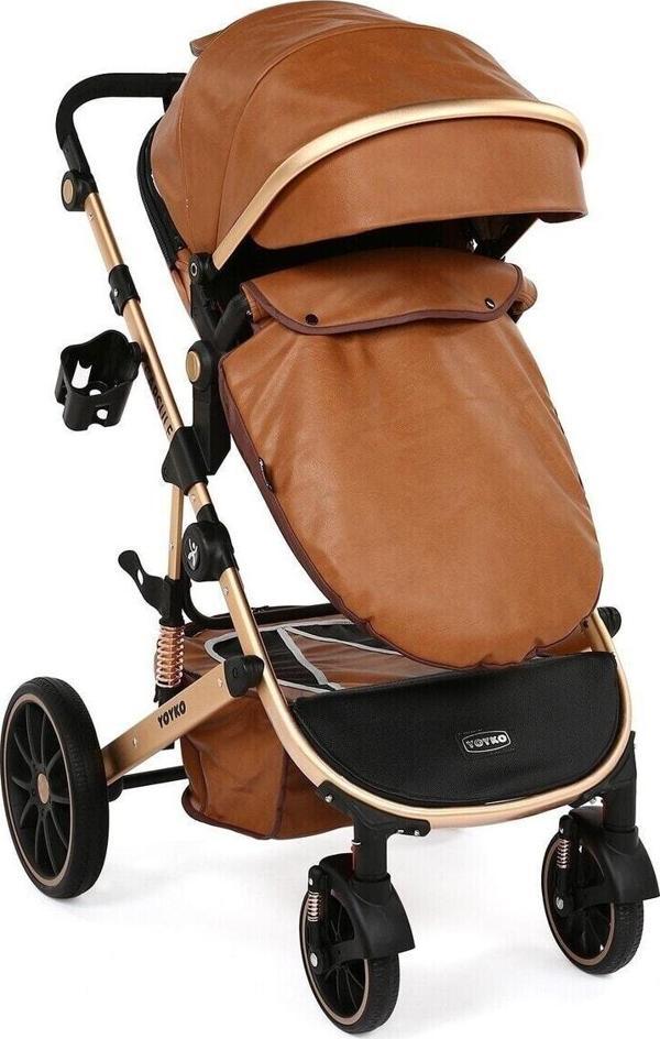 Yoykoultra Lüx Capsule Egg Travel Sistem Bebek Arabası Kahve Rose - Image 1