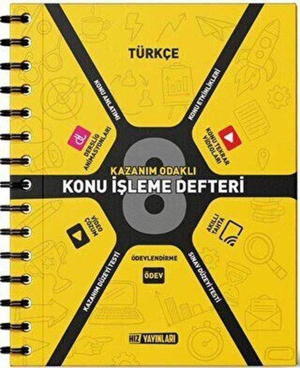8. Sınıf Türkçe Konu İşleme Defteri - Hız Yayınları - Image 1