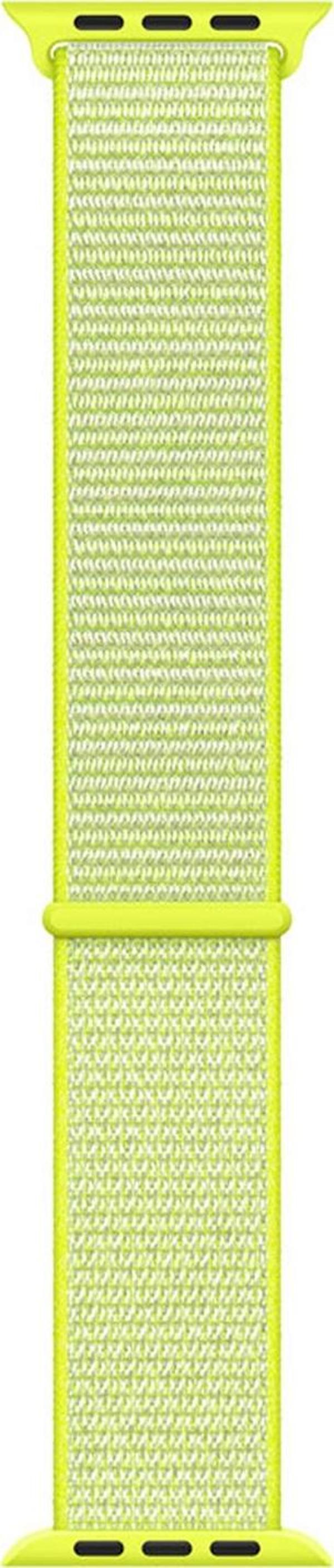 Microsonic Apple Watch Series 9 41mm Hasırlı Kordon Woven Sport Loop Sarı - Image 1