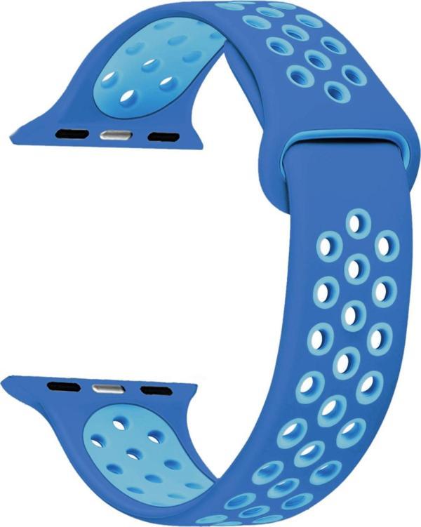 Microsonic Apple Watch Series 8 45mm Rainbow Sport Band Kordon Mavi Turkuaz - Image 1