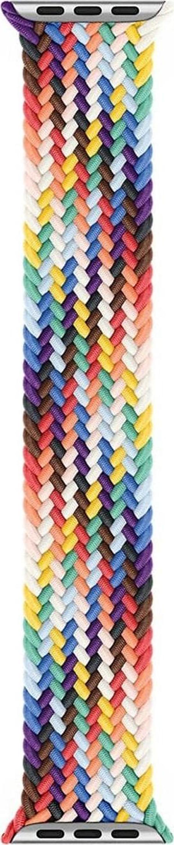 Microsonic Apple Watch Series 8 41mm Kordon, (Medium Size, 147mm) Braided Solo Loop Band Pride Edition - Image 1