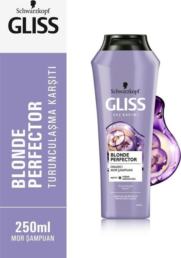 Schwarzkopf Gliss Blonde Perfector Turunculaşma Karşıtı Mor Şampuan 250 ml - Image 1