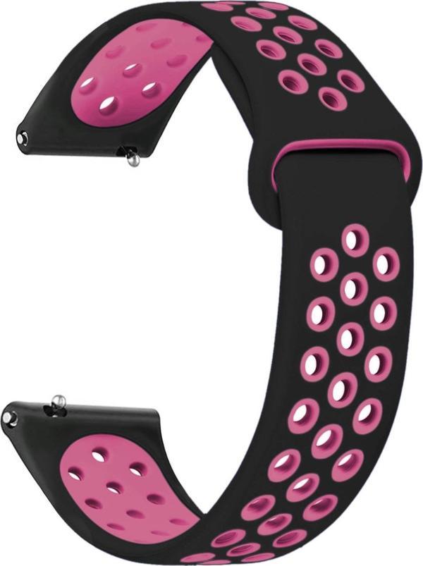 Microsonic Samsung Gear S3 Frontier Rainbow Gently Band Kordon Siyah Pembe - Image 1