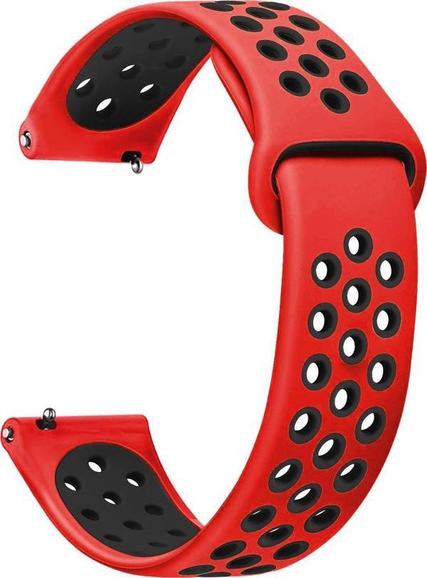 Microsonic Garmin Forerunner 245 Rainbow Sport Band Kordon Kırmızı Siyah - Image 1
