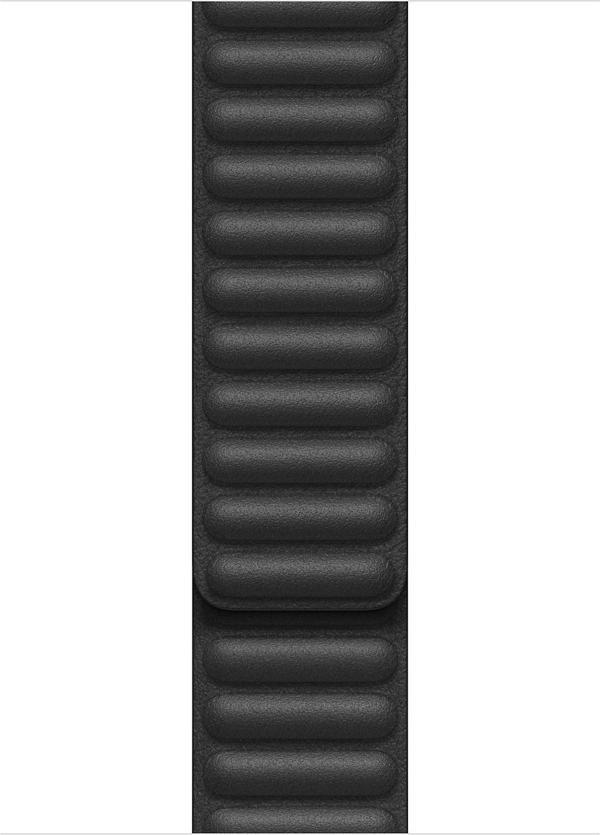 Microsonic Apple Watch Series 7 45mm Kordon Leather Link Band Siyah - Image 1