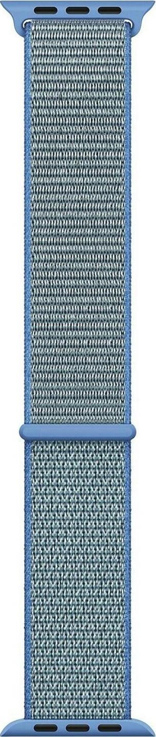 Microsonic Apple Watch Series 7 45mm Hasırlı Kordon Woven Sport Loop Mavi - Image 1