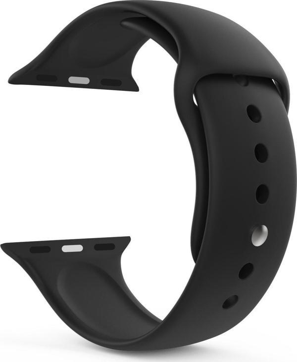 Microsonic Apple Watch SE 2022 40mm Silikon Kordon Siyah - Image 1