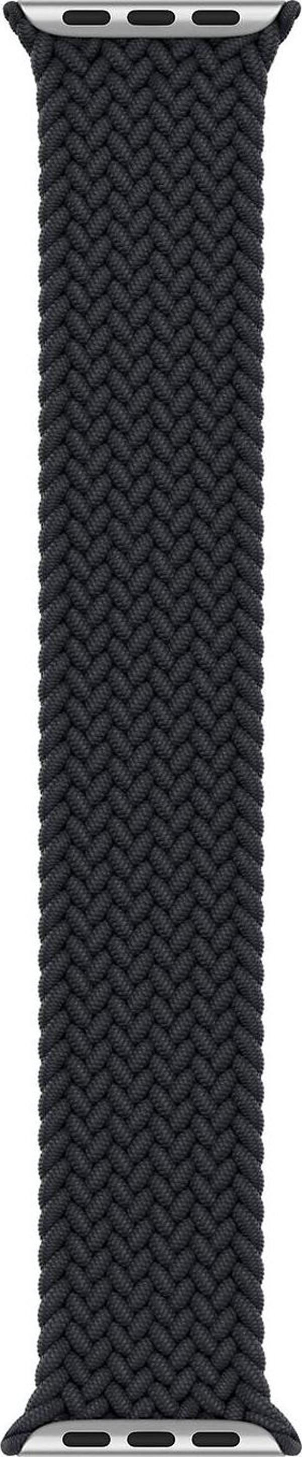 Microsonic Apple Watch Series 7 41mm Kordon, (Medium Size, 147mm) Braided Solo Loop Band Siyah - Image 1