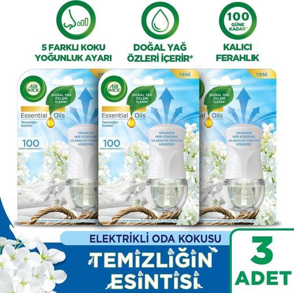 Air Wick Elektrikli Oda Kokusu Kit  (Cihaz+Yedek Temizliğin Esintisi) x 3 - Image 1