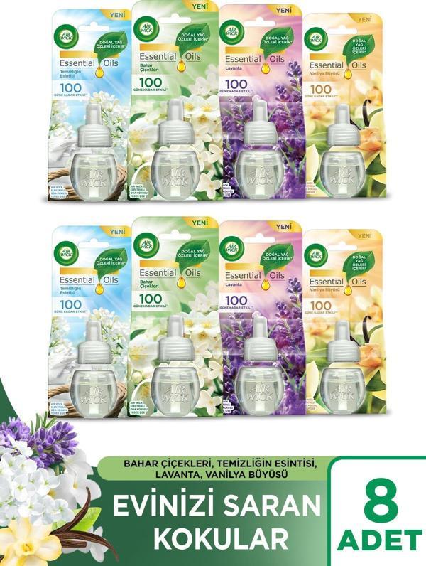 Air Wick Elektrikli Oda Kokusu Yedek Şişe 8 li Set ( 2 Bahar -2 Temizlik . -2 Lavanta -2 Vanilya) - Image 1