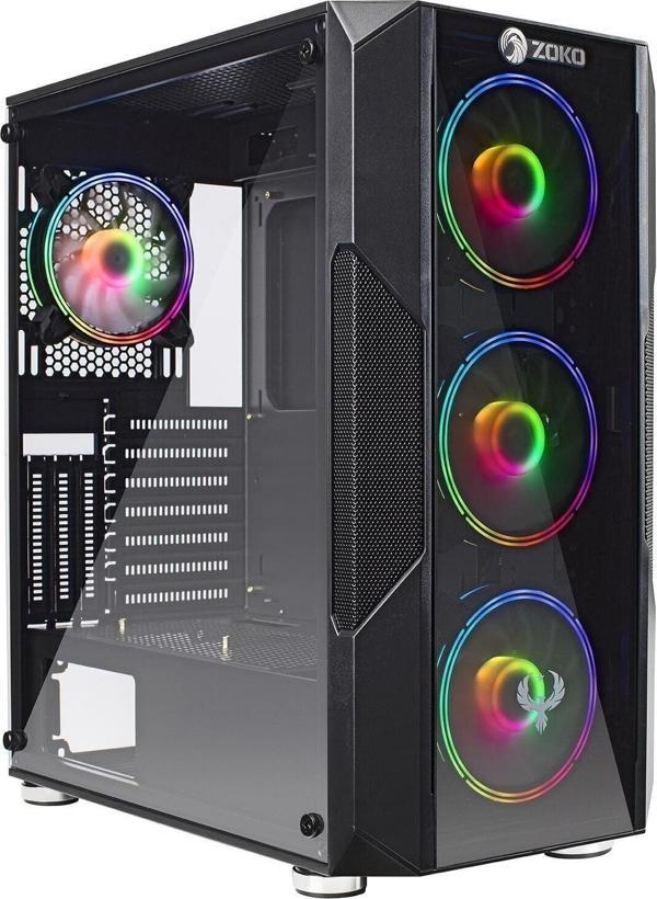 Zoko Fırst 4x12cm Resetten Kontrol Rgb Fan Temper Cam Gaming Kasa - Image 1
