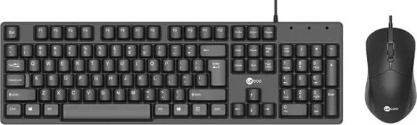 Lenovo Lecoo CM101 USB Kablolu Türkçe Q Klavye & Mouse Set Siyah - Image 1