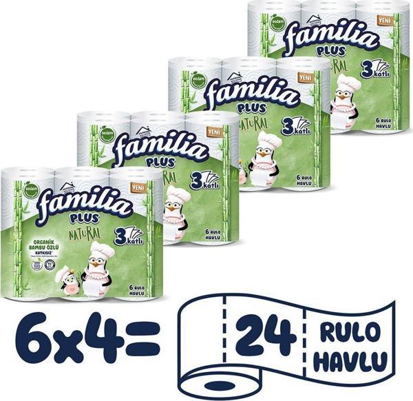 Familia HAVLU NATUREL KATKISIZ 6 LI *4  24 RULO - Image 1