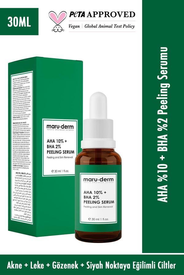 Maru.Derm Aha %10 + Bha %2 Leke Karşıtı & Cilt Tonu Eşitleyici Pee'ling Maske Cilt Bakım Serumu 30 Ml - Image 1