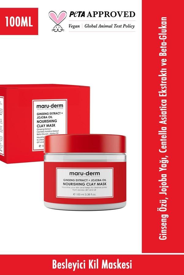 Maru.Derm Kil Maskesi Ginseng Özü + Jojoba Yağı Besleyici Kil Maskesi 100 ML Tüm Cilt Tipleri Vegan - Image 1