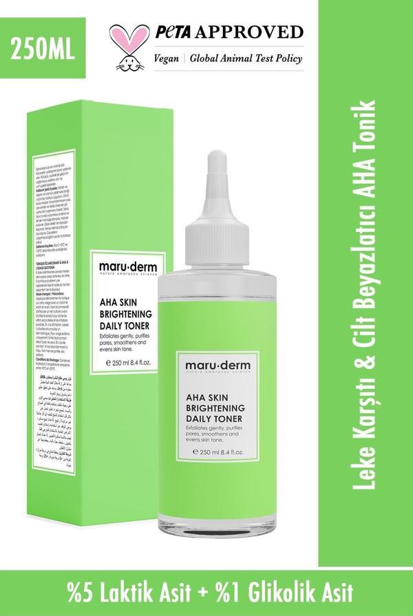 Maru.Derm Leke Karşıtı Cilt Beyazlatıcı Laktik Asit %5 Glikolik Asit %1 Aha Tonik 250 Ml - Image 1