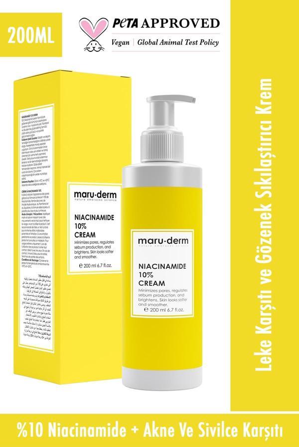 Maru.Derm Niacinamide %10 Leke Karşıtı Ve Gözenek Sıkılaştırıcı Krem 200 ml - Image 1