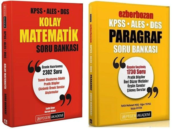 Pegem KPSS ALES DGS Kolay Matematik Ezberbozan Paragraf Soru 2 li Set Pegem Akademi Yayınları - Pegem Akademi Yayıncılık - Image 1