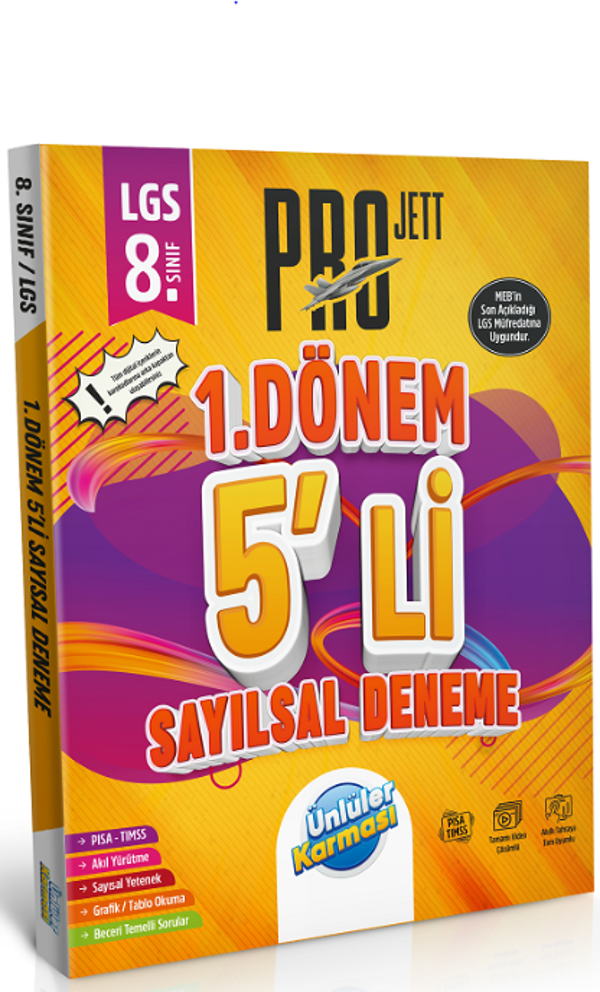 Ünlüler 8. Sınıf LGS Sayısal 1. Dönem Pro JETT 5 li Deneme - Ünlüler Karması - Image 1