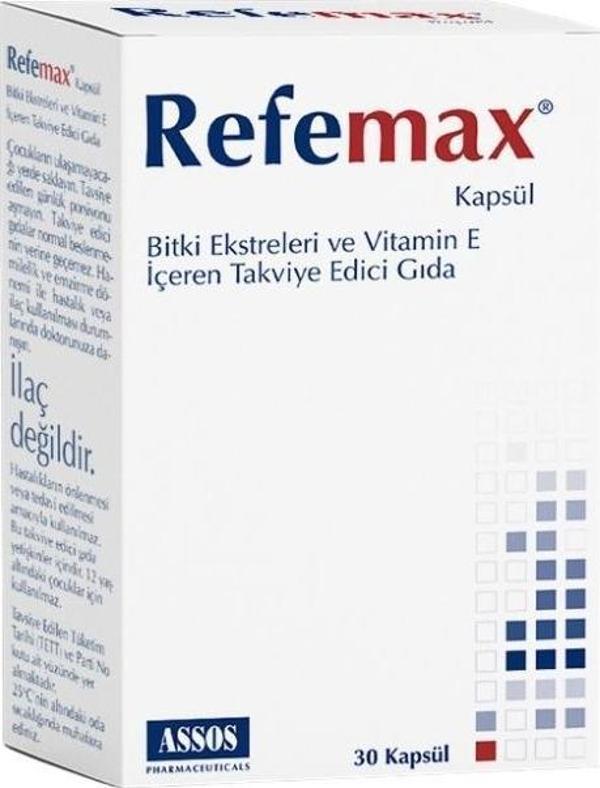 Refemax Kapsül Bitki Ekstreleri ve Vitamin E İçeren Takviye Edici Gıda 30 Kapsül - Image 1