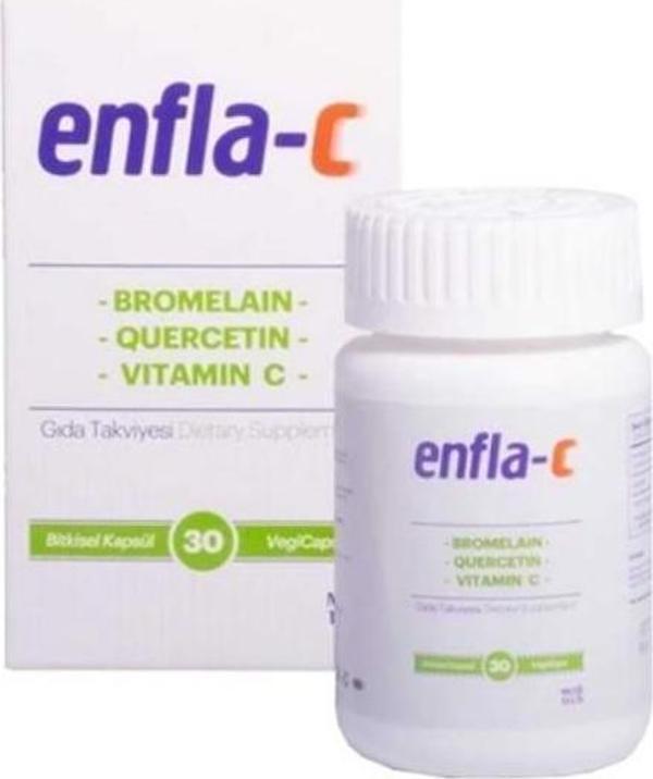 Enfla-C Bromelain, Vitamin C Ve Quercetin İçeren Takviye Edici Gıda 30 Bitkisel Kapsül - Image 1