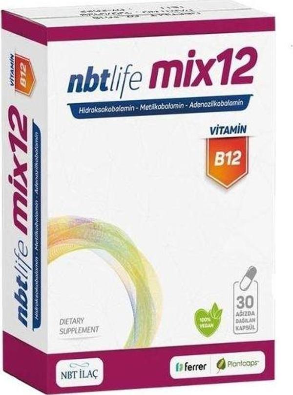 Nbt Life Mix12 Vitamin B12 Ve Multivitamin İçeren Takviye Edici Gıda 30 Kapsül - Image 1