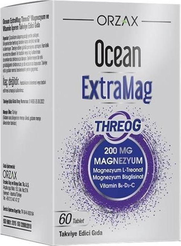 Ocean ExtraMag ThreoG Magnezyum Ve Multivitamin İçeren Takviye Edici Gıda 60 Tablet - Image 1