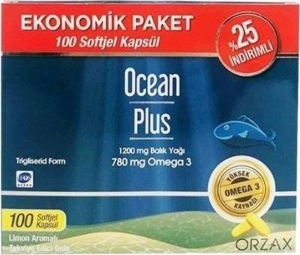 Ocean Plus Limon Aromalı Takviye Edici 100 Kapsül | Ekonomik Paket - Image 1