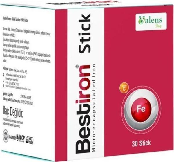 Bestiron Stick Demir Ve C Vitamini İçeren Takviye Edici Gıda 30 Stick Saşe - Image 1