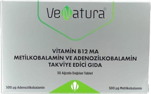 Vitamin B12 MA Metilkobalamin Ve Adenozilkobalamin İçeren Takviye Edici Gıda 30 Tablet - Image 1