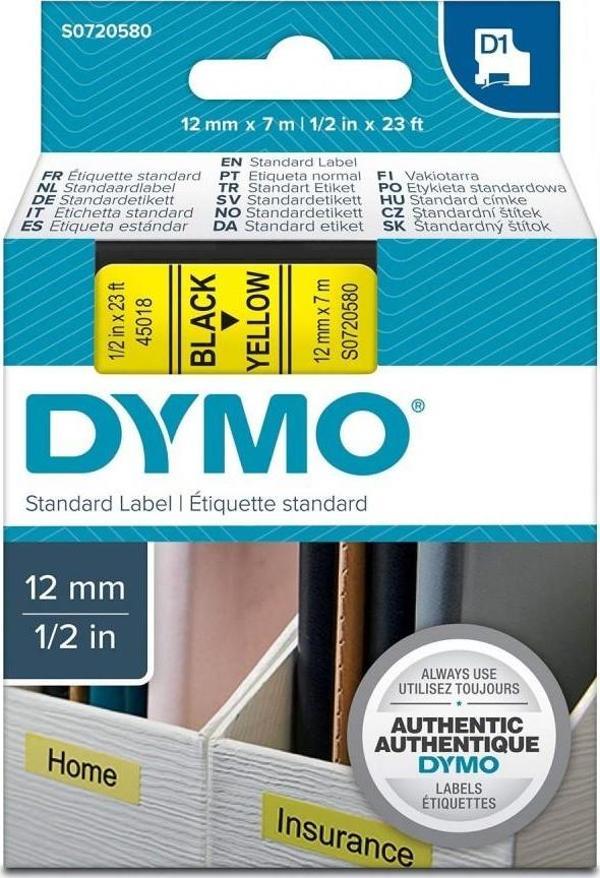 D1 Yedek Şerit 12 Mm X 7 Metre Sarı-Siyah (45018) - Image 1