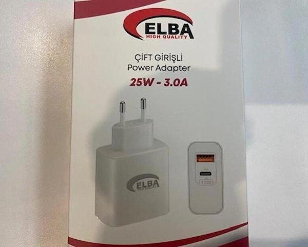 Elb15 25W 3.0A Usb-A To Usb-C Çift Girişli Hızlı Şarj Akım Koruma Isıya Dayanıklı Ev Şarj Kafası - Image 1