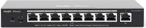 Rg-Es209Gc-P 8 Port Poe+ 10-100-1000Mbps+1Port 10-100-1000Mbps Yönetilebilir Çelik 120W Switch Hub - Image 1