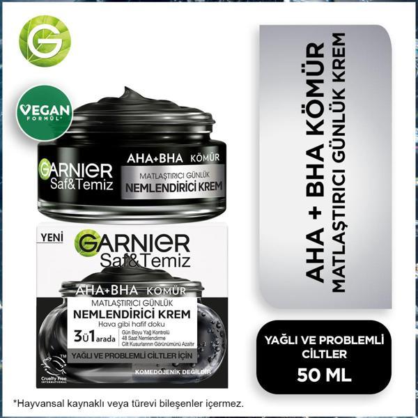 Garnier Saf & Temiz Kömür Matlaştırıcı Günlük Nemlendirici Krem 50 ml - Image 1