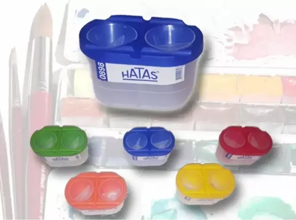 Hatas 2 Bölmeli Fırça Temizleme Kabı / 0899 - Image 1