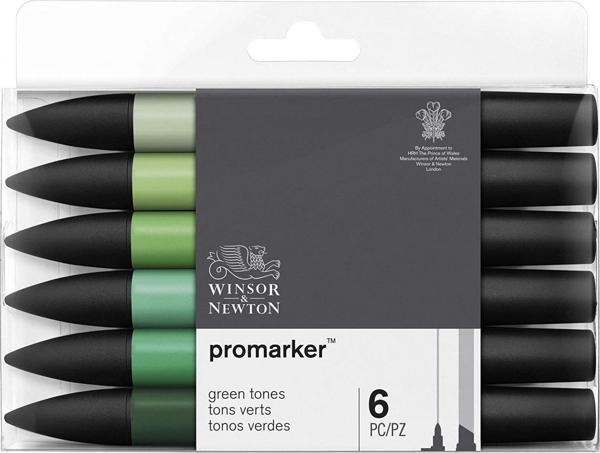 Winsor Newton Promarker 6'lı Green Tones / 0290158 - Image 1