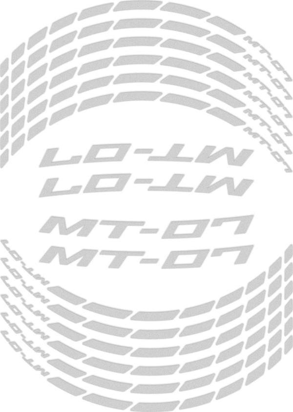 GP Kompozit Yamaha MT-07 2014-2023 Uyumlu Jant Şeridi Reflektif Gri - Image 1